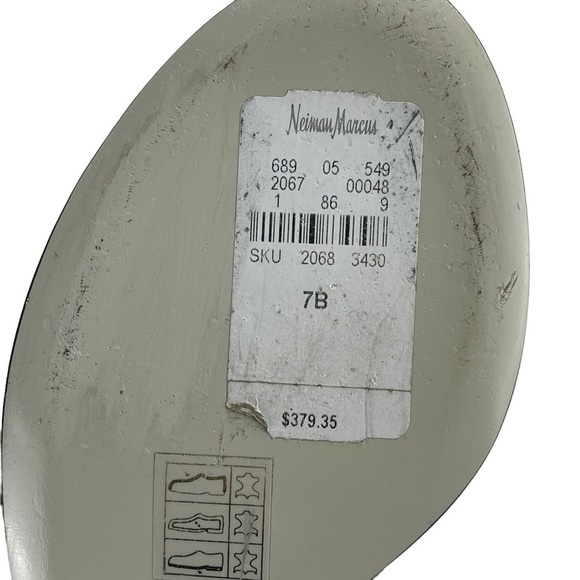 JASON WU BUCKLED DOUBLE BAND TEXTURED BLACK LEATHER SLIP ON MULE SANDAL HEELS - Picture 14 of 14